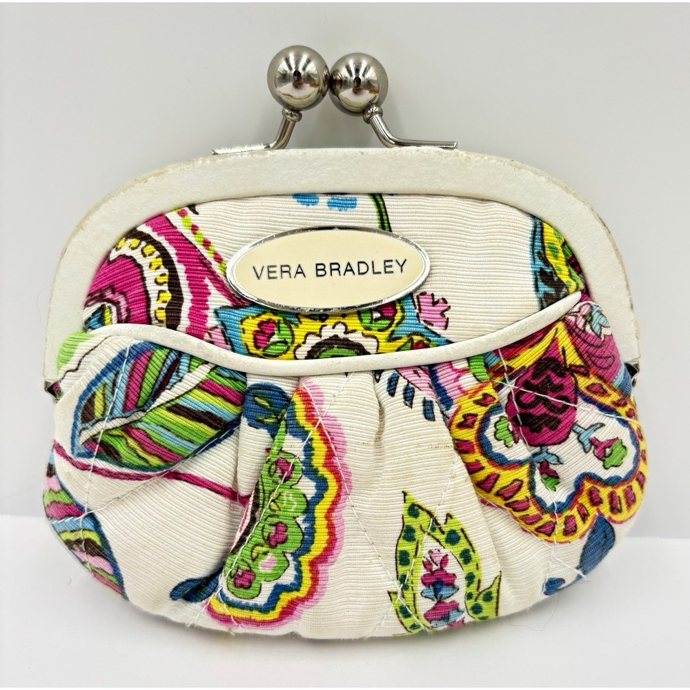 Vera Bradley Multicolor Paisley Kisslock Coin Wallet for Women